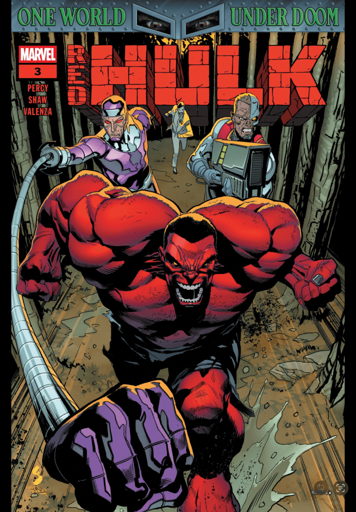 Red Hulk, Machine Man and Deathlok as fugitives in Benjamin Percy's Red Hulk comic